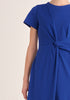 Paisie Midi Cotton Jersey Twist Dress in Royal Blue Close Up